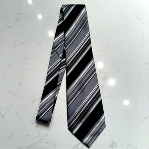 Van Heusen Black and Gray Striped Tie